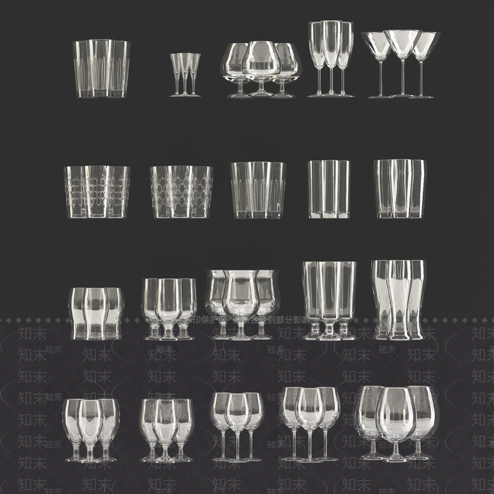 现代酒杯SU模型下载【ID:1111490617】