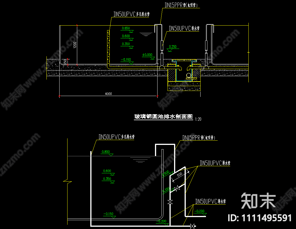 大棚给水cad施工图下载【ID:1111495591】