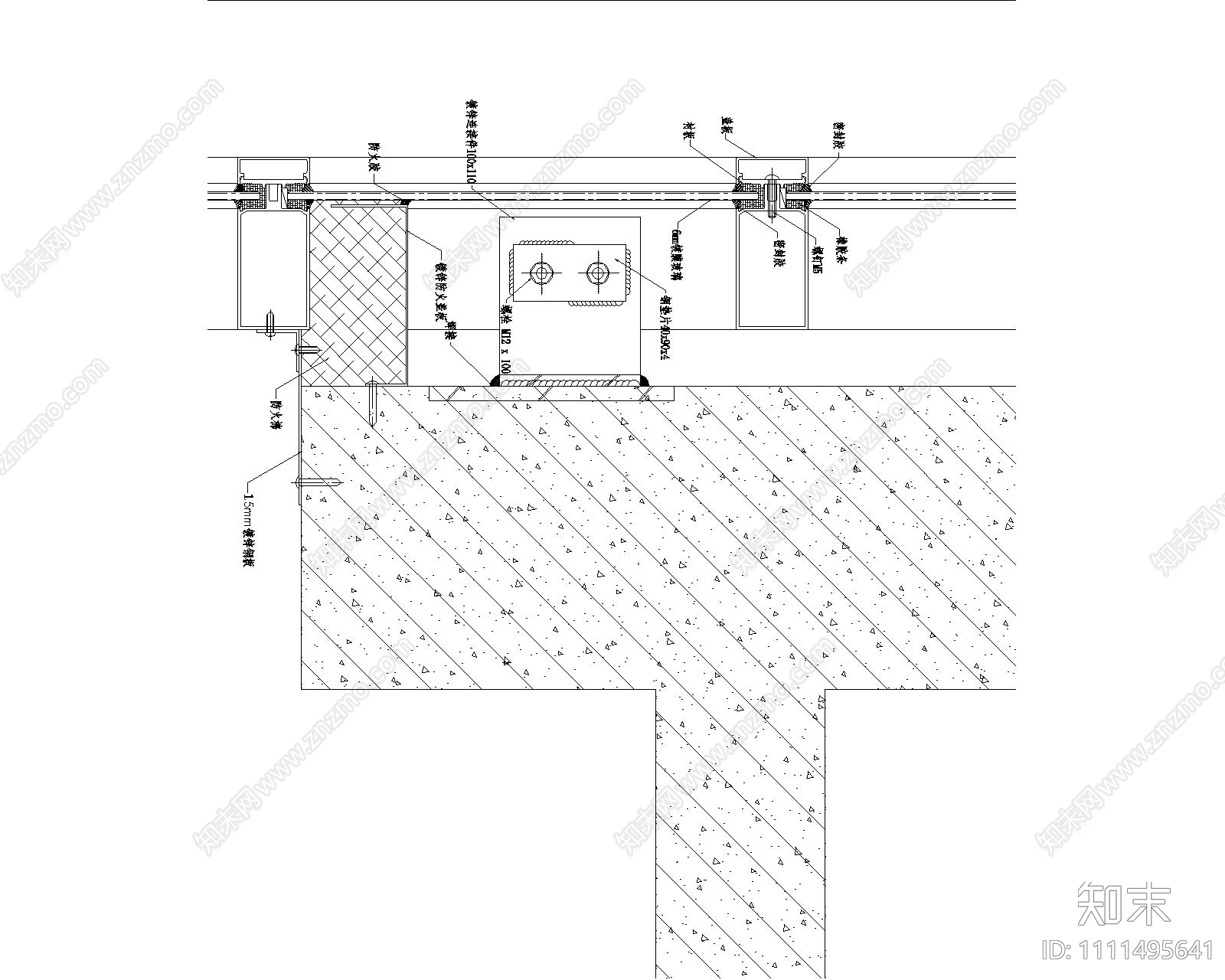 玻璃幕墙​隔断雨棚节点大样详图施工图下载【ID:1111495641】
