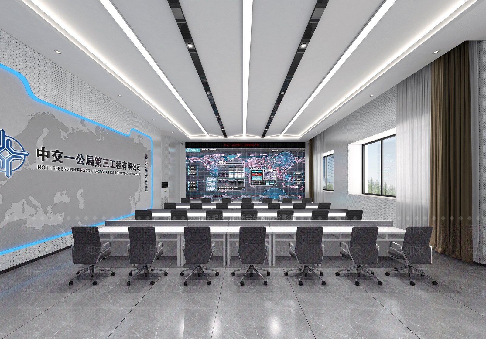 现代指挥控制室3D模型下载【ID:1111497351】