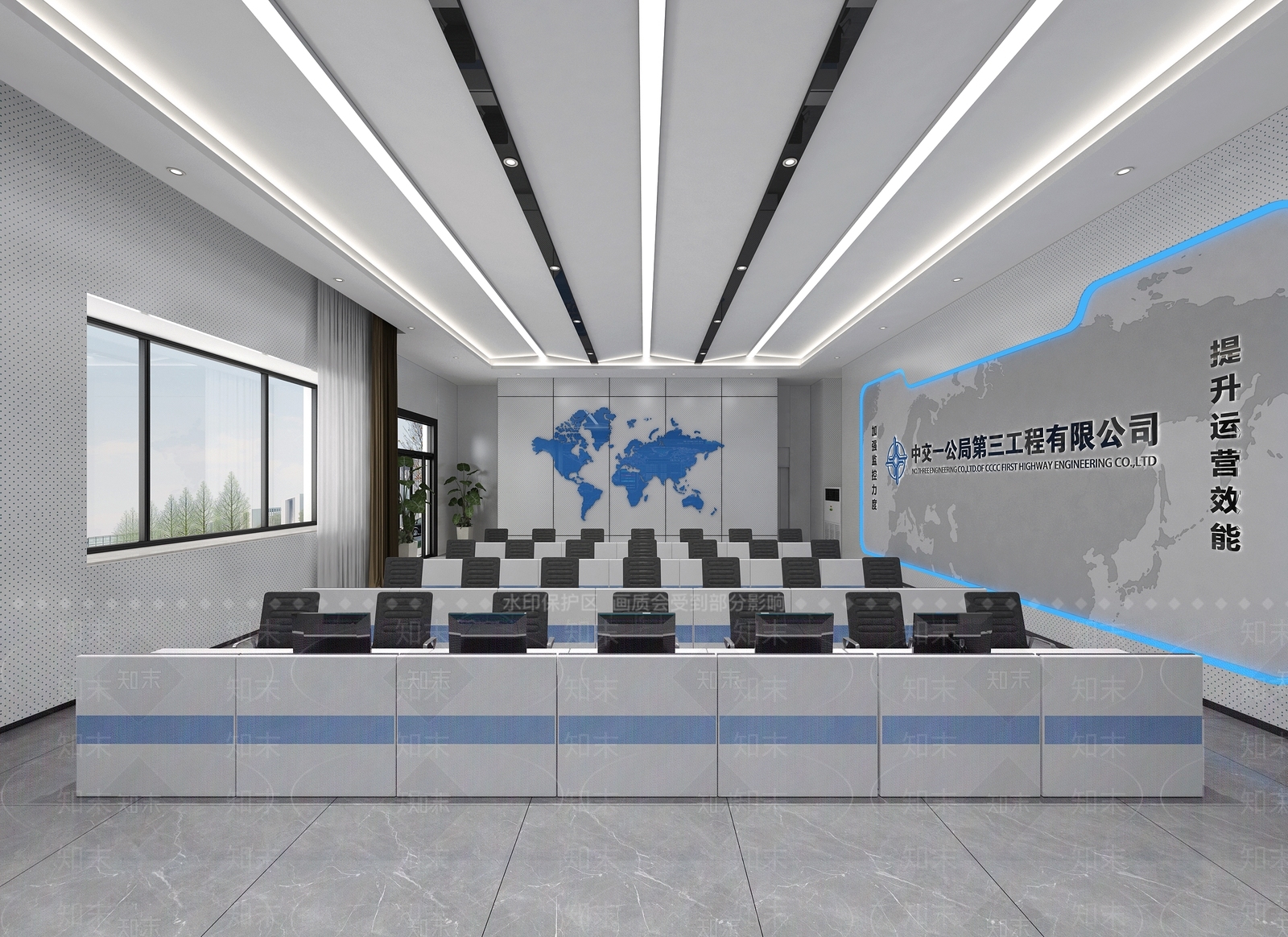 现代指挥控制室3D模型下载【ID:1111497351】