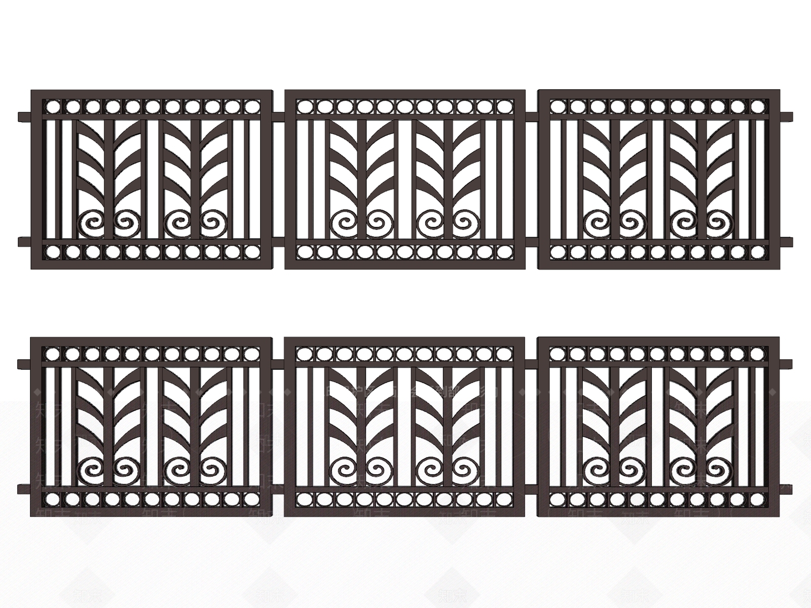 欧式铁艺栏杆SU模型下载【ID:1111497612】
