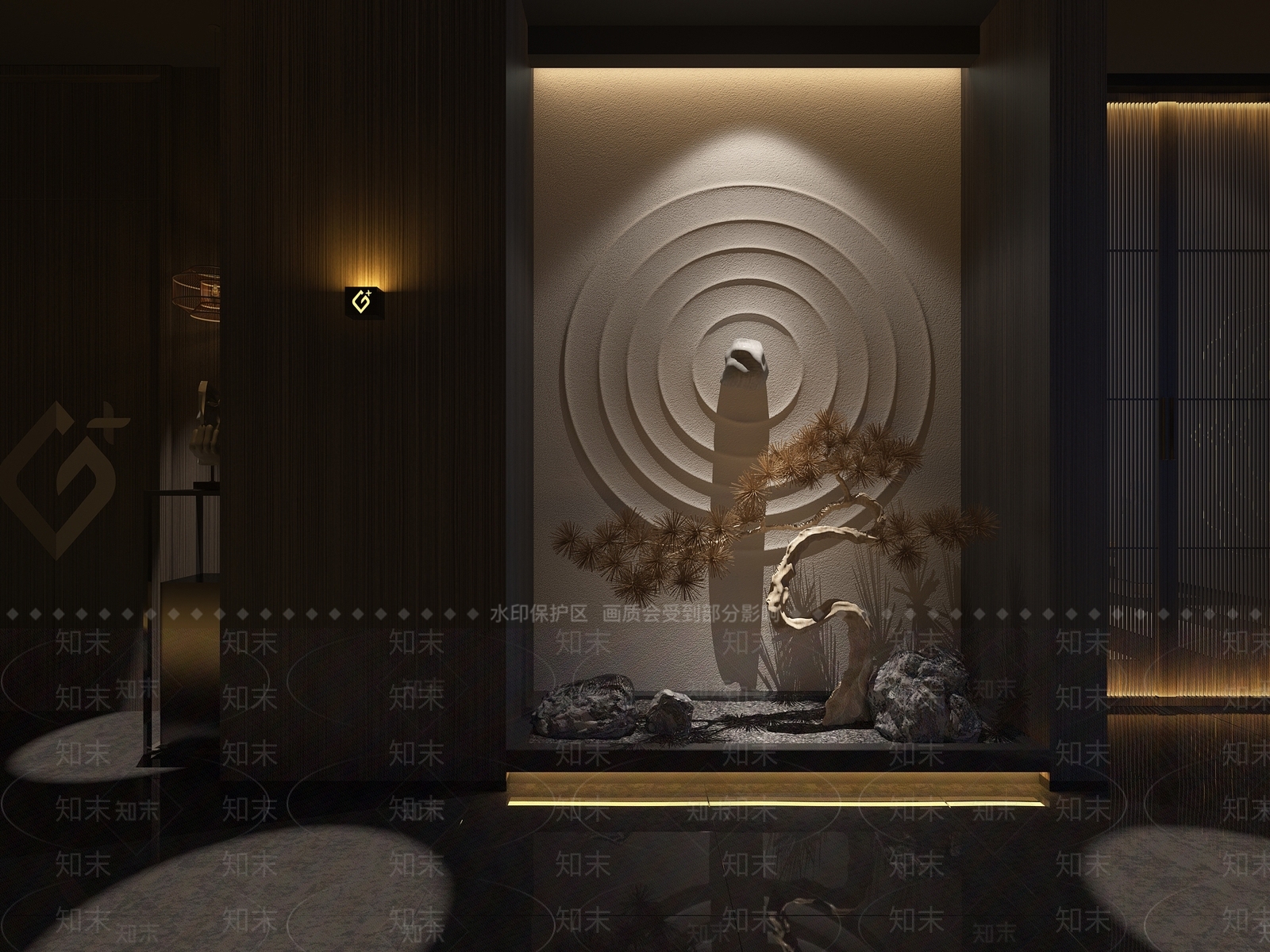 新中式瑜伽馆大厅3D模型下载【ID:1111523282】