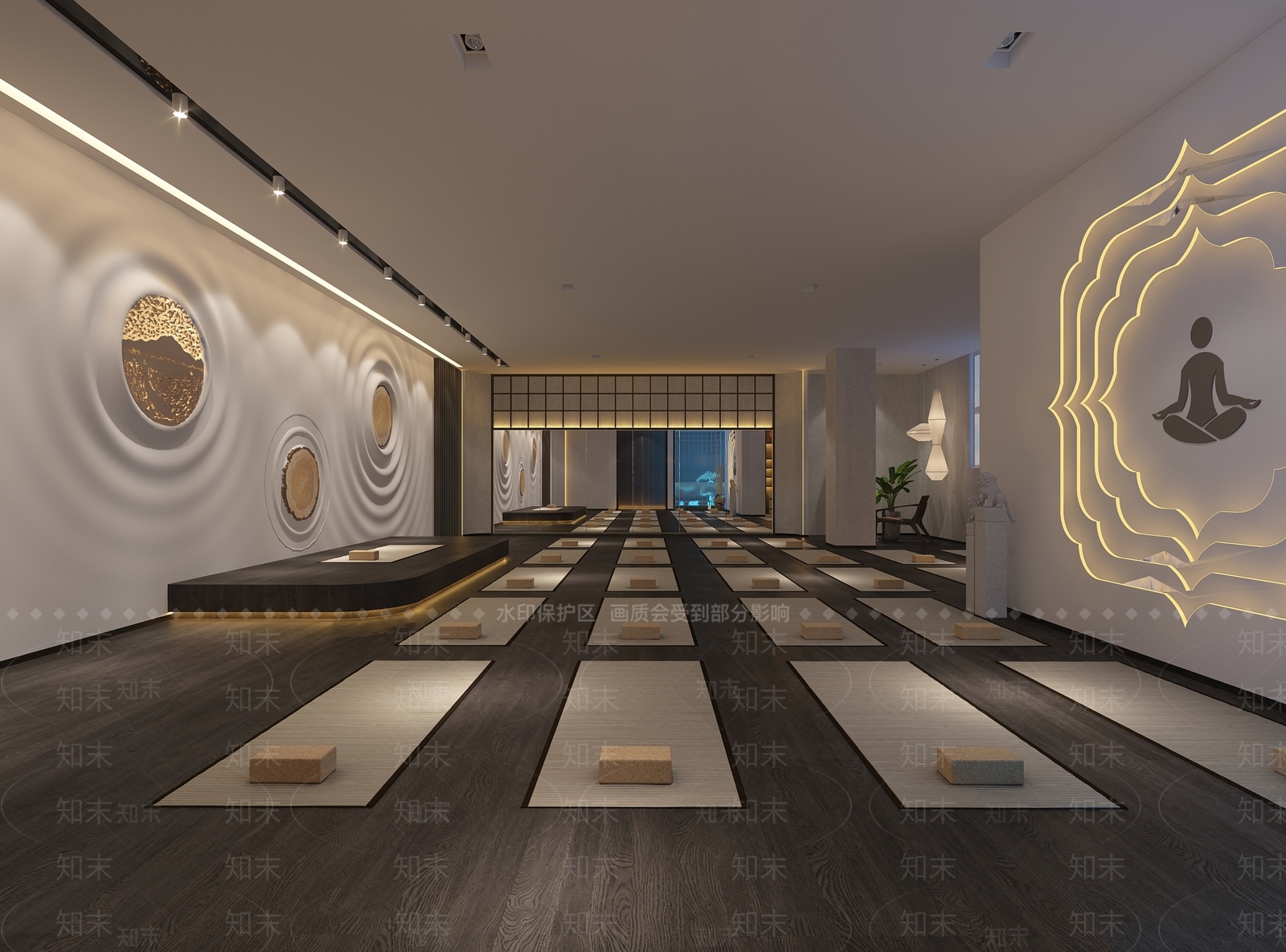 新中式瑜伽室3D模型下载【ID:1111523465】