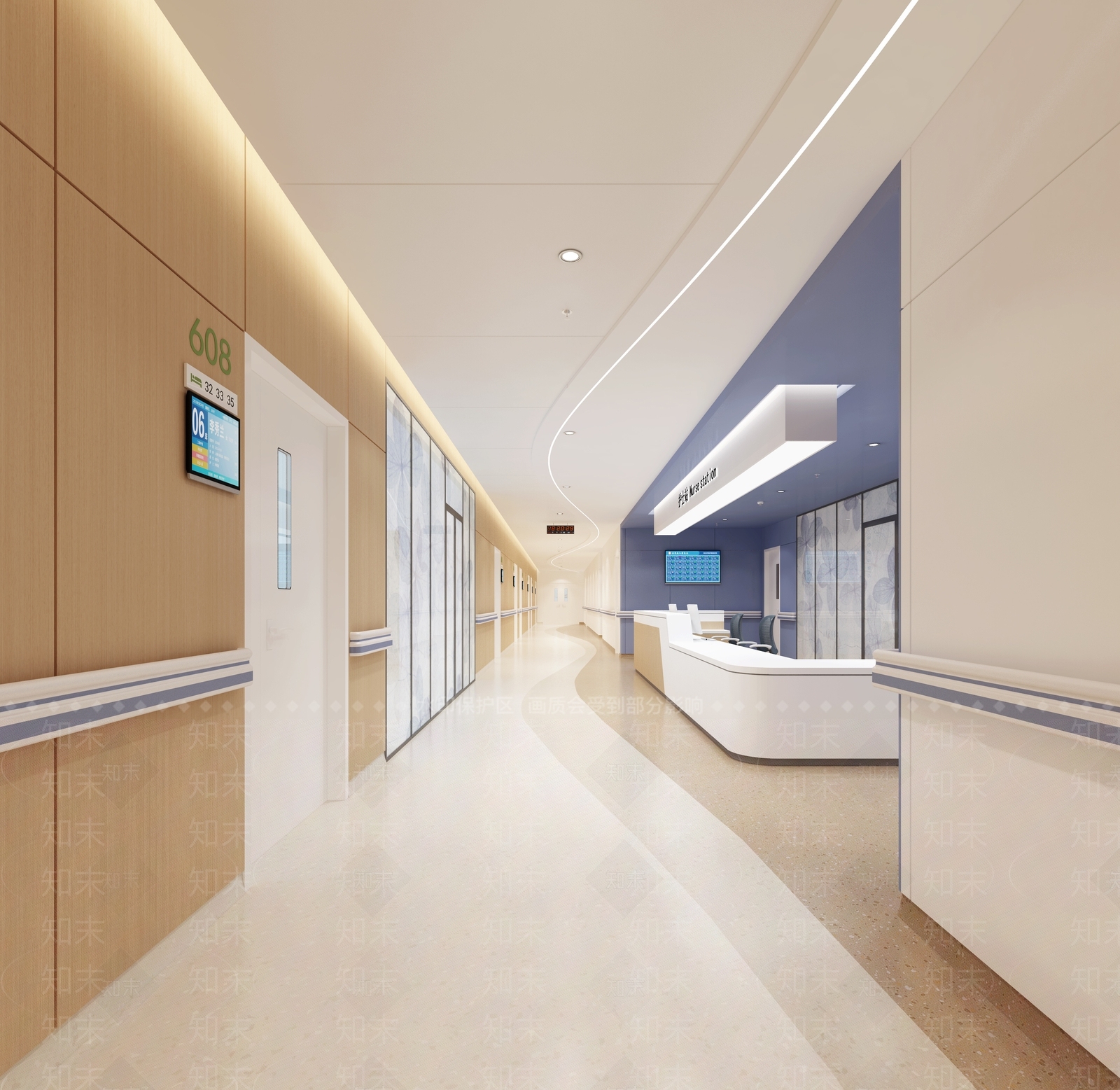 现代医院过道3D模型下载【ID:1111530452】