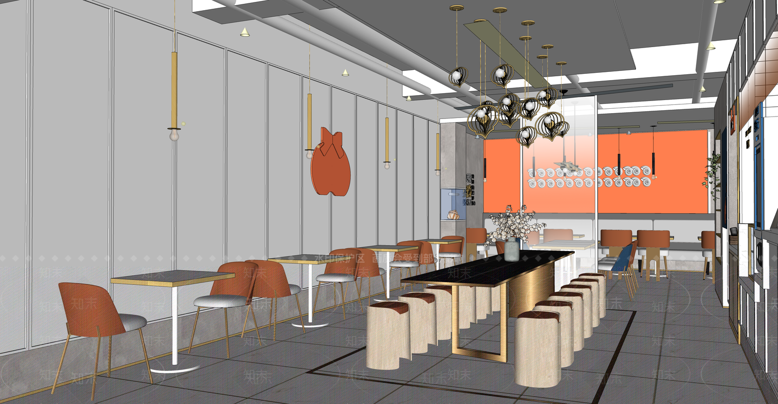 现代快餐店SU模型下载【ID:1111531735】
