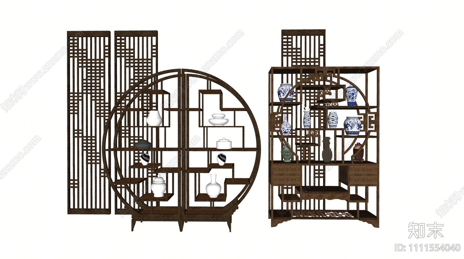 中式博古架SU模型下载【ID:1111554040】
