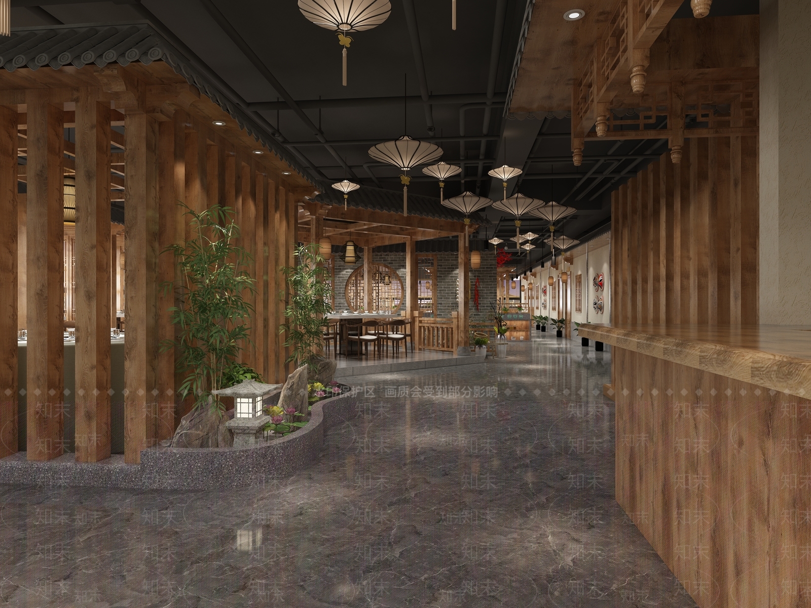 新中式火锅店3D模型下载【ID:1111538428】