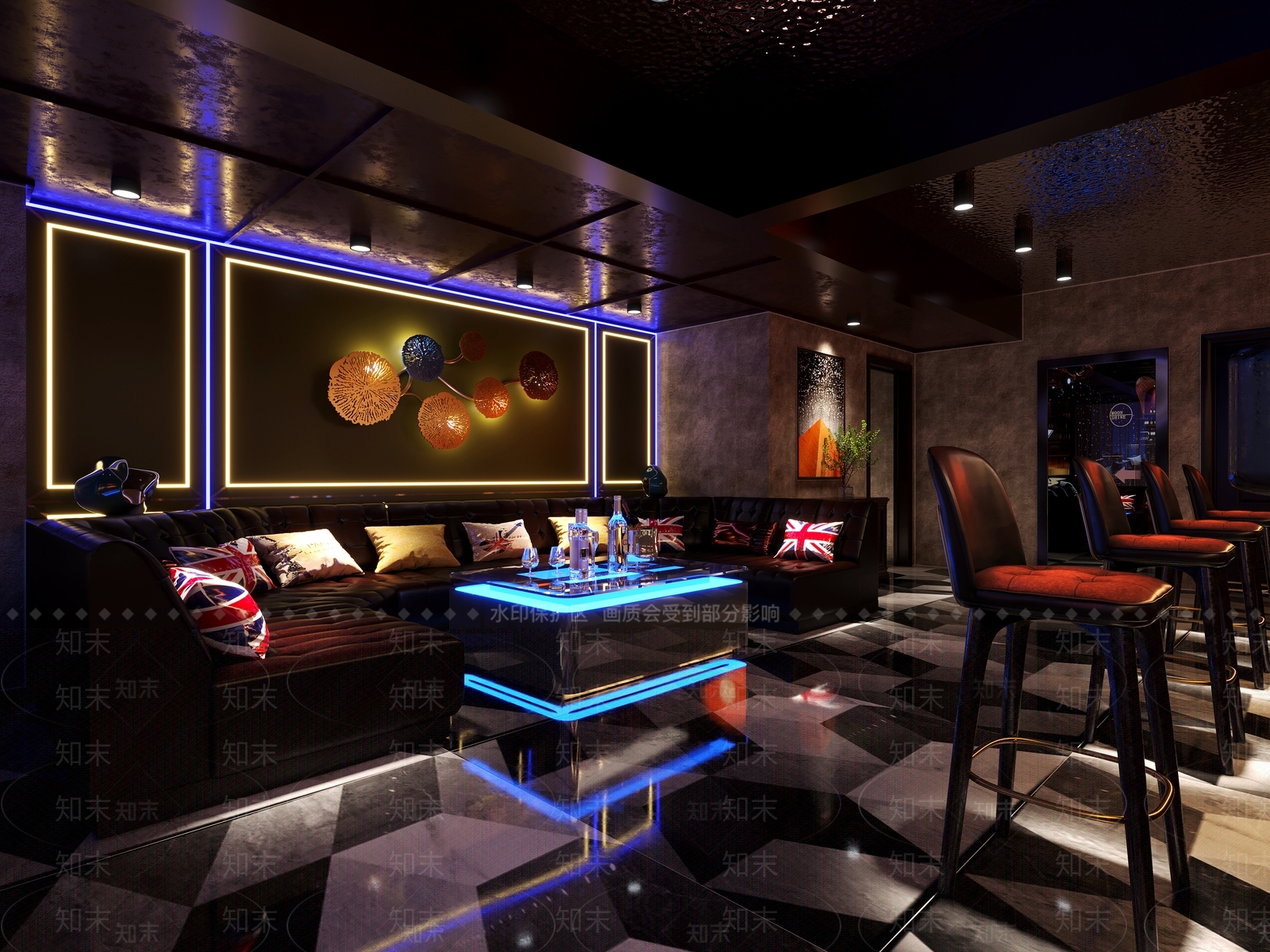 美式酒吧3D模型下载【ID:1111542661】