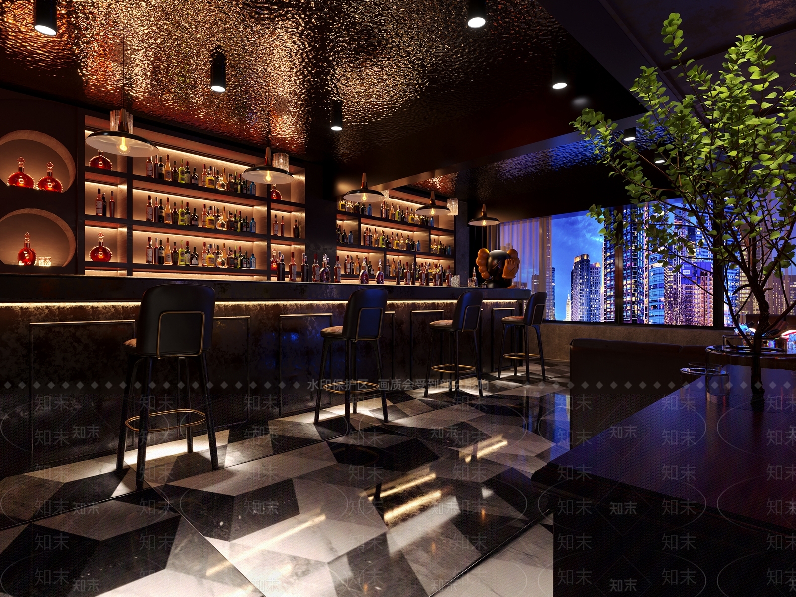 美式酒吧3D模型下载【ID:1111542661】