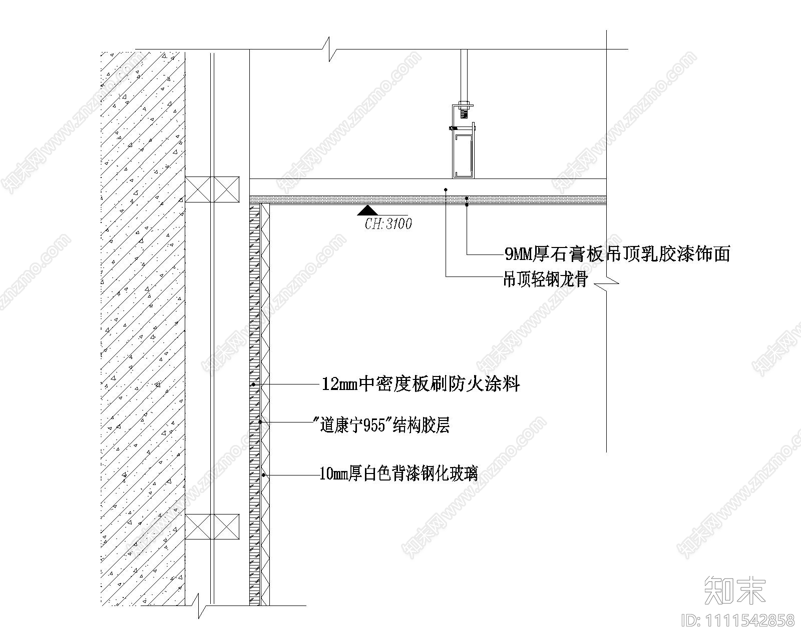 背漆玻璃施工图下载【ID:1111542858】