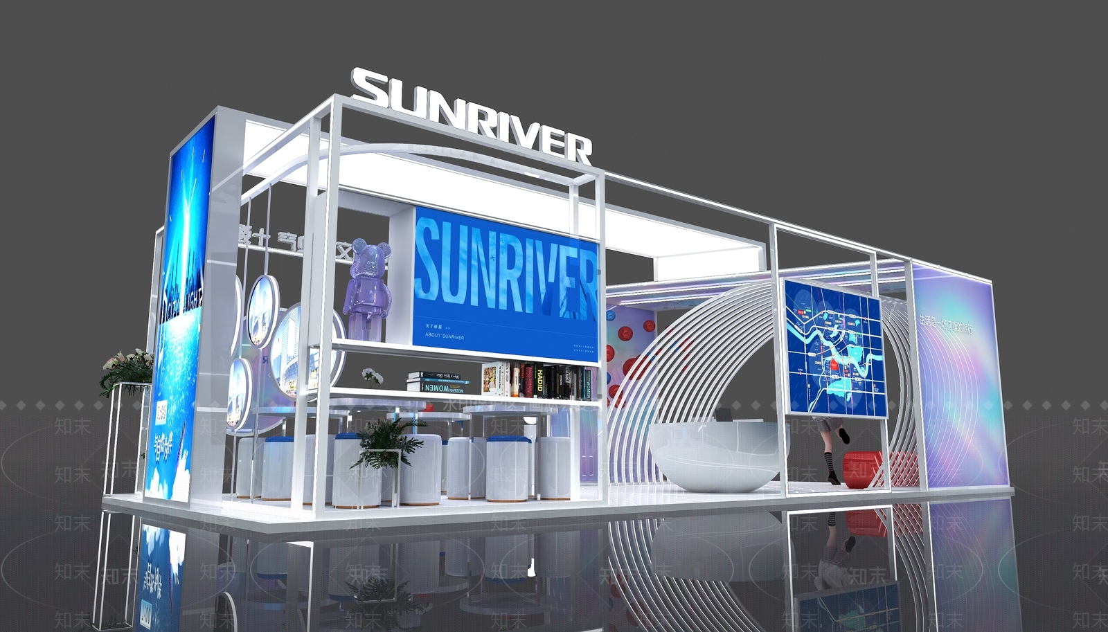 现代商业地产临时展厅su模型下载