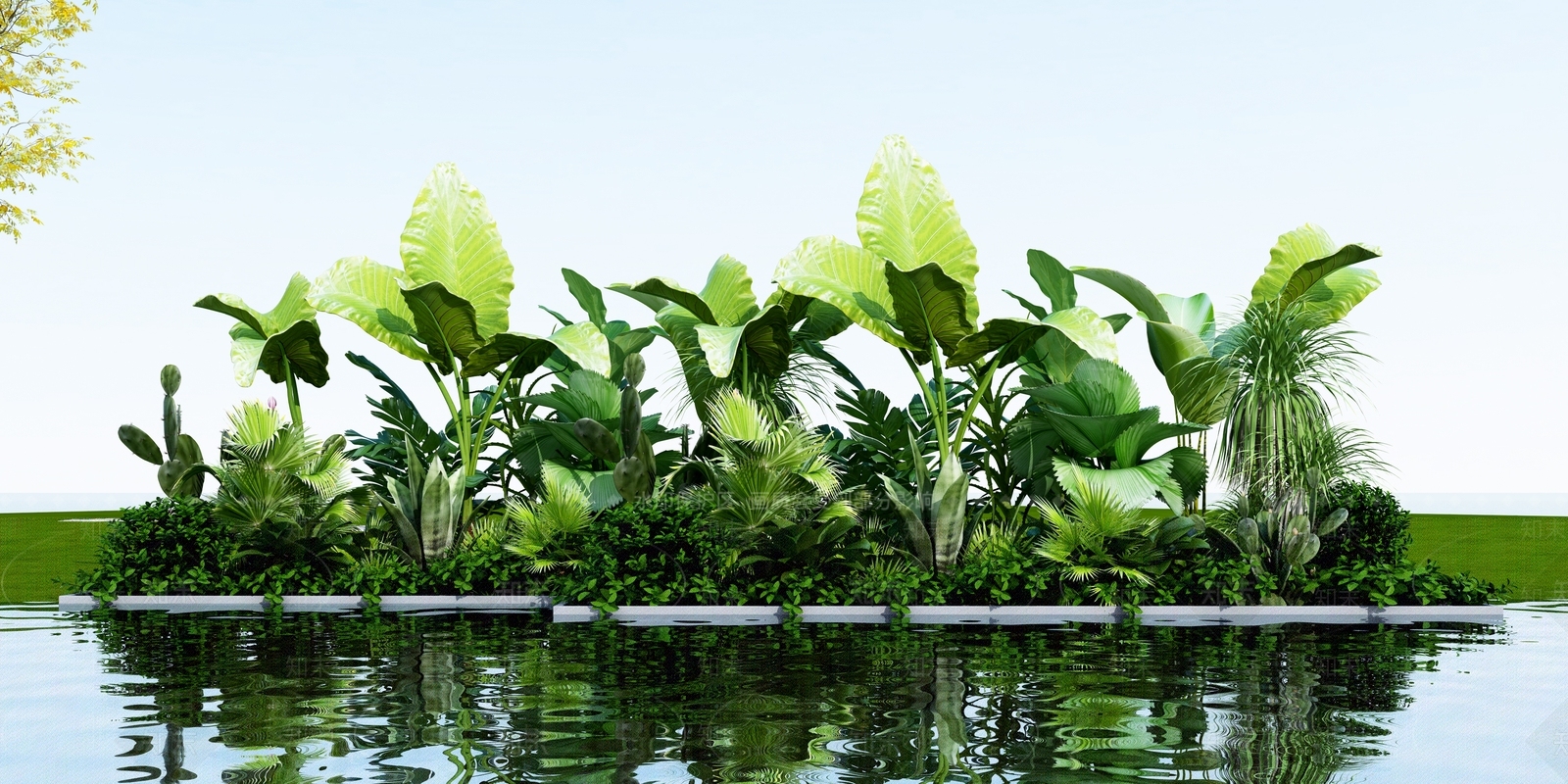 现代植物堆3D模型下载【ID:1111561336】
