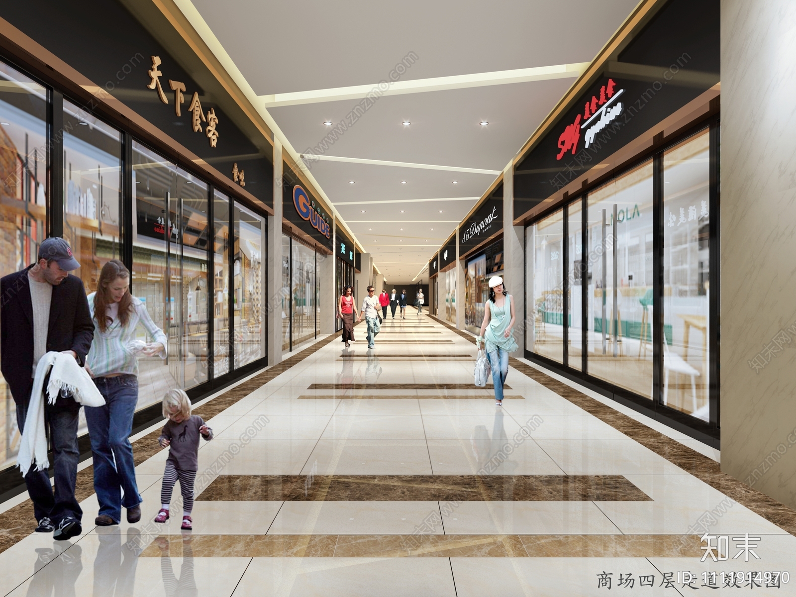 室内商业综合体商业街商铺商户cad施工图下载【ID:1111914970】