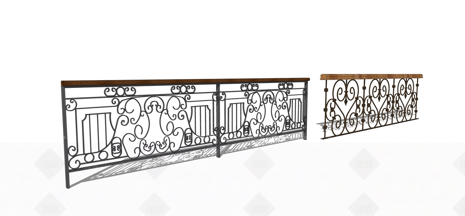 欧式铁艺栏杆SU模型下载【ID:1111632143】