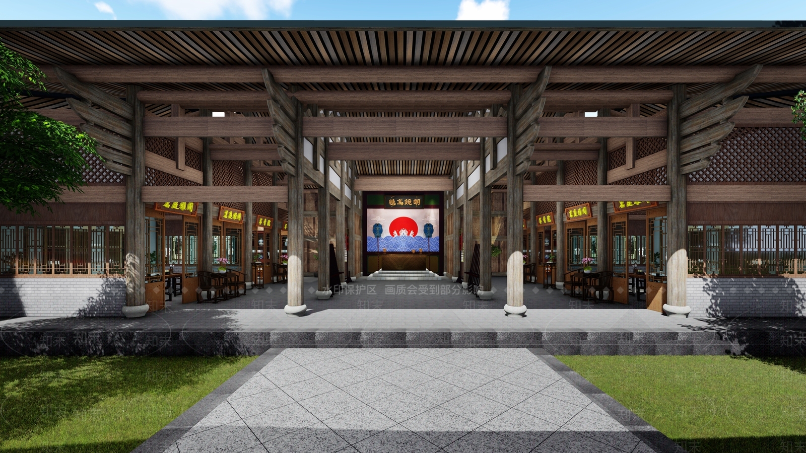 中式县衙SU模型下载【ID:1111576816】