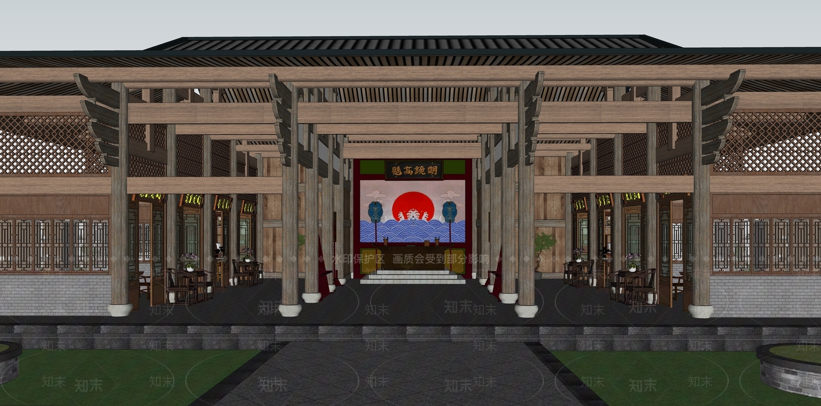 中式县衙SU模型下载【ID:1111576816】