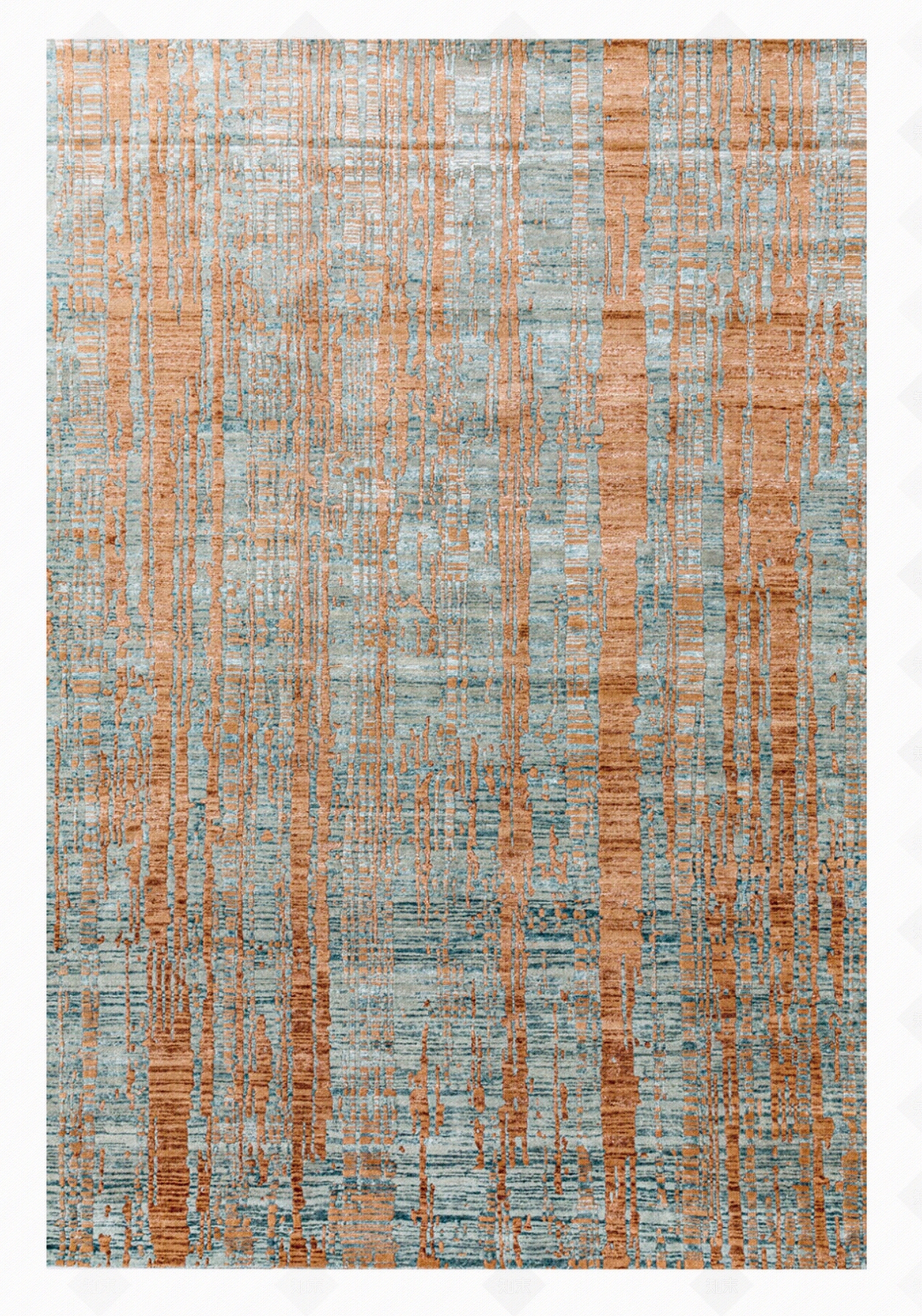 新中式橘蓝色地毯贴图下载【ID:1111592356】