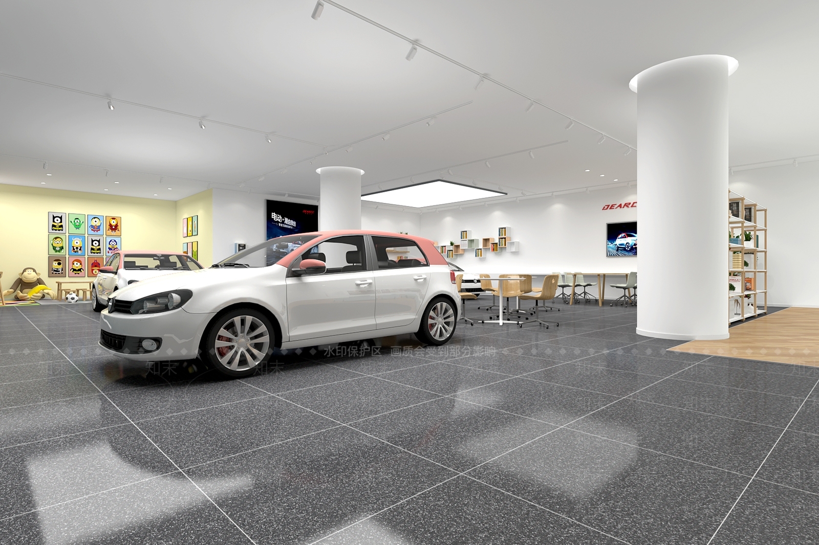 北欧车类展厅3D模型下载【ID:1111601540】