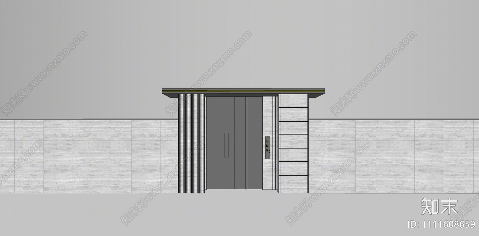 现代庭院门SU模型下载【ID:1111608659】