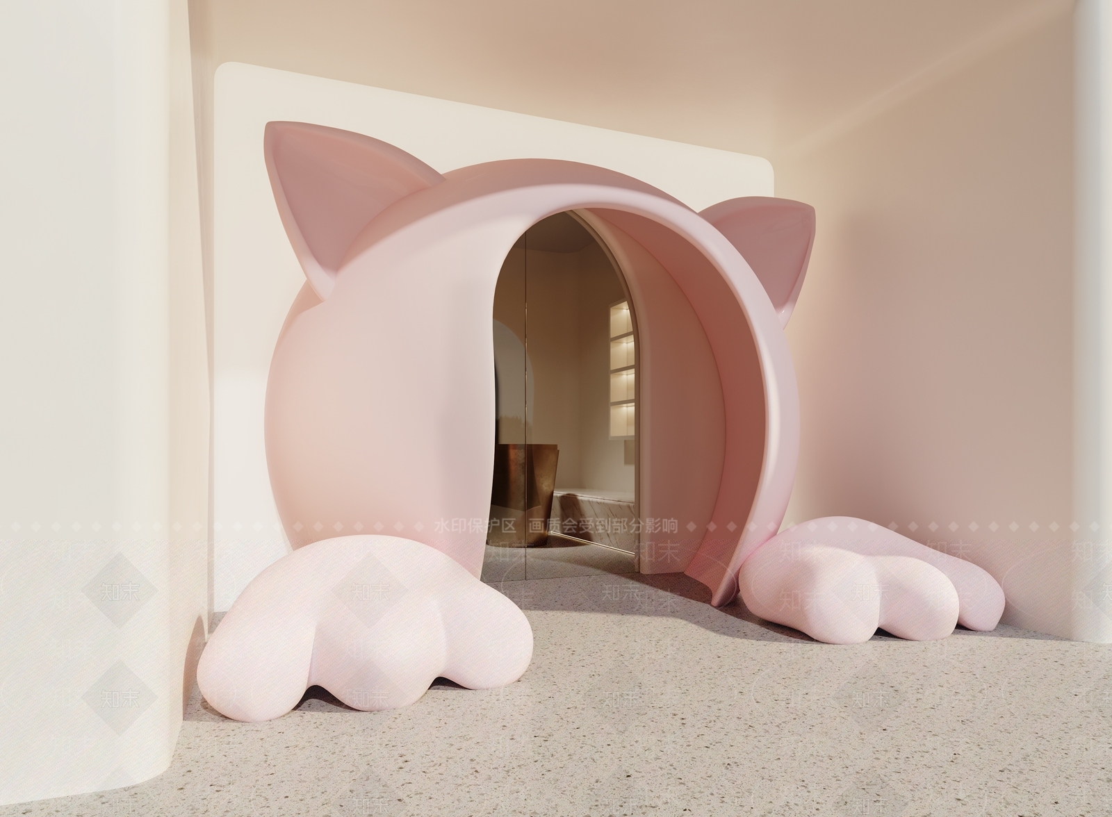 现代猫舍门头门面3d模型下载