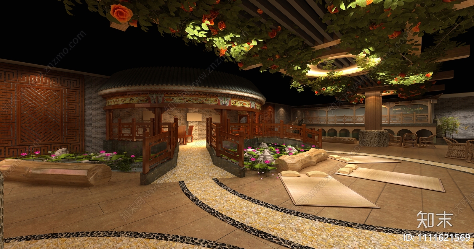 新中式会所cad施工图下载【ID:1111621569】