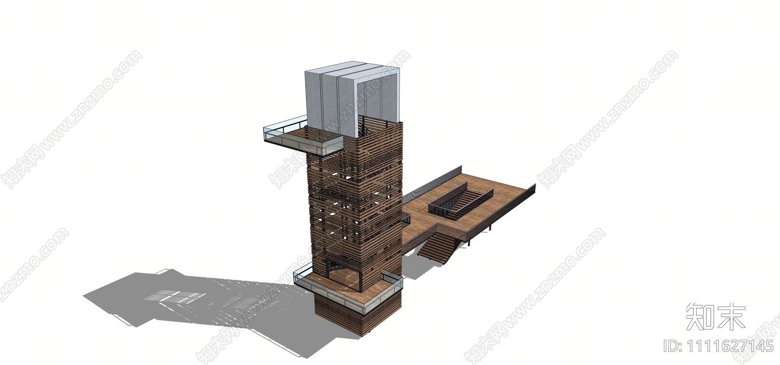 现代观景塔SU模型下载【ID:1111627145】