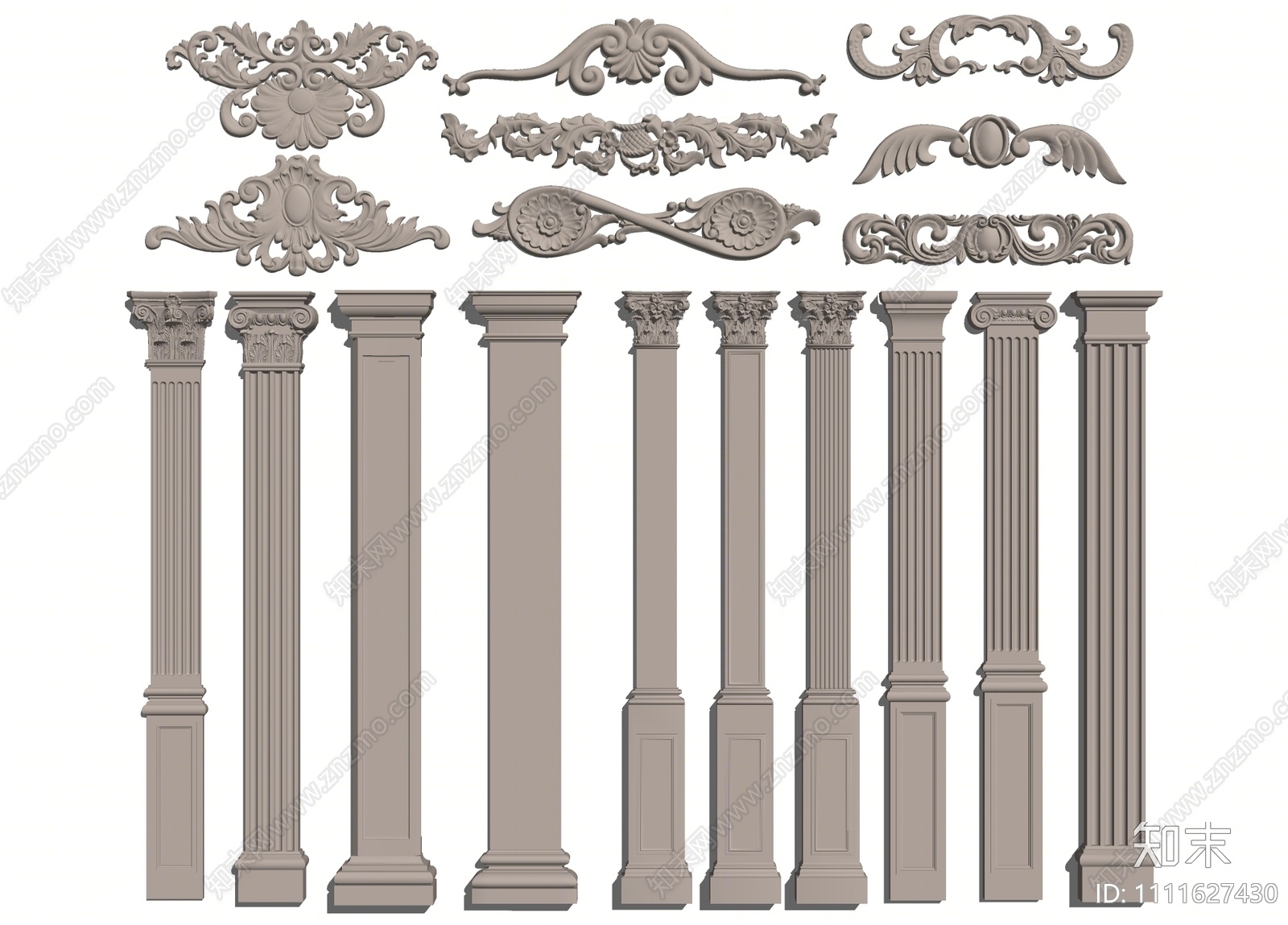 欧式罗马柱SU模型下载【ID:1111627430】