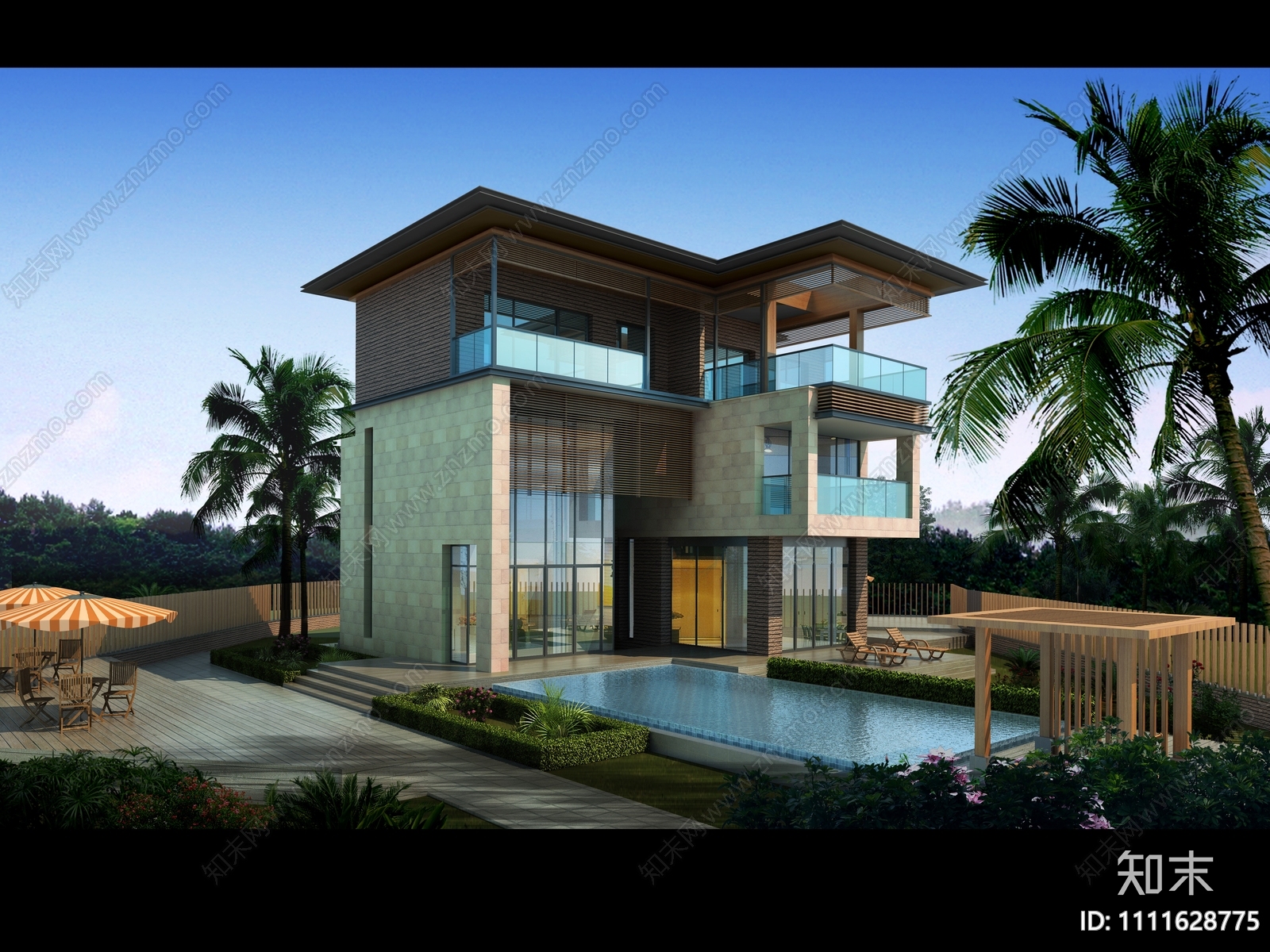 现代简约民宿别墅施工图下载【ID:1111628775】