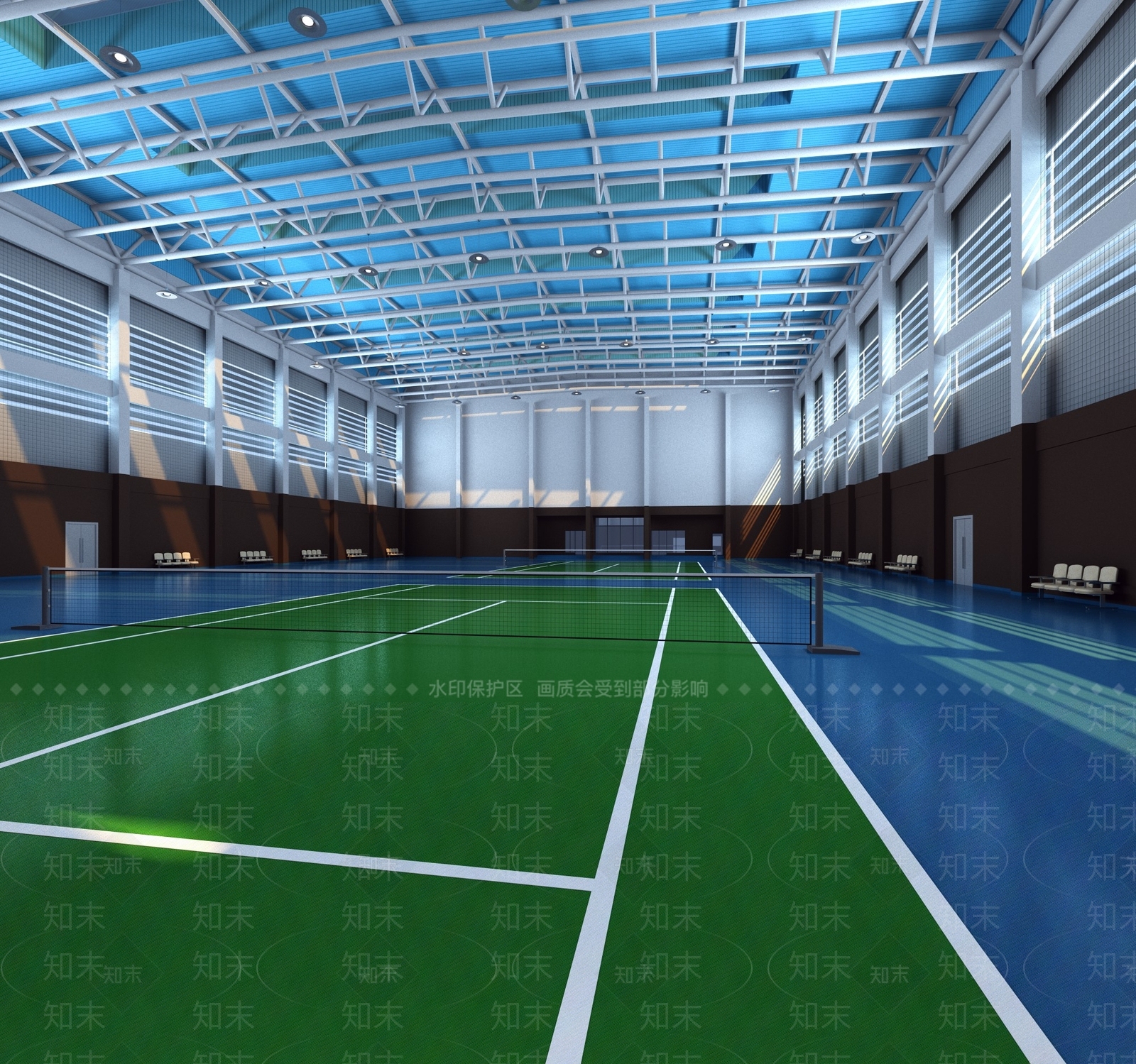 现代羽毛球馆3D模型下载【ID:1111631553】