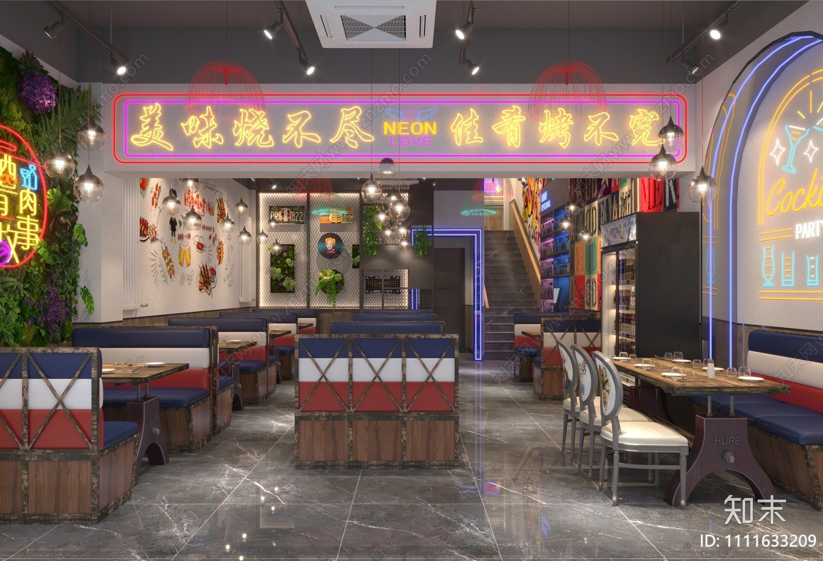 工业风烧烤店3D模型下载【ID:1111633209】