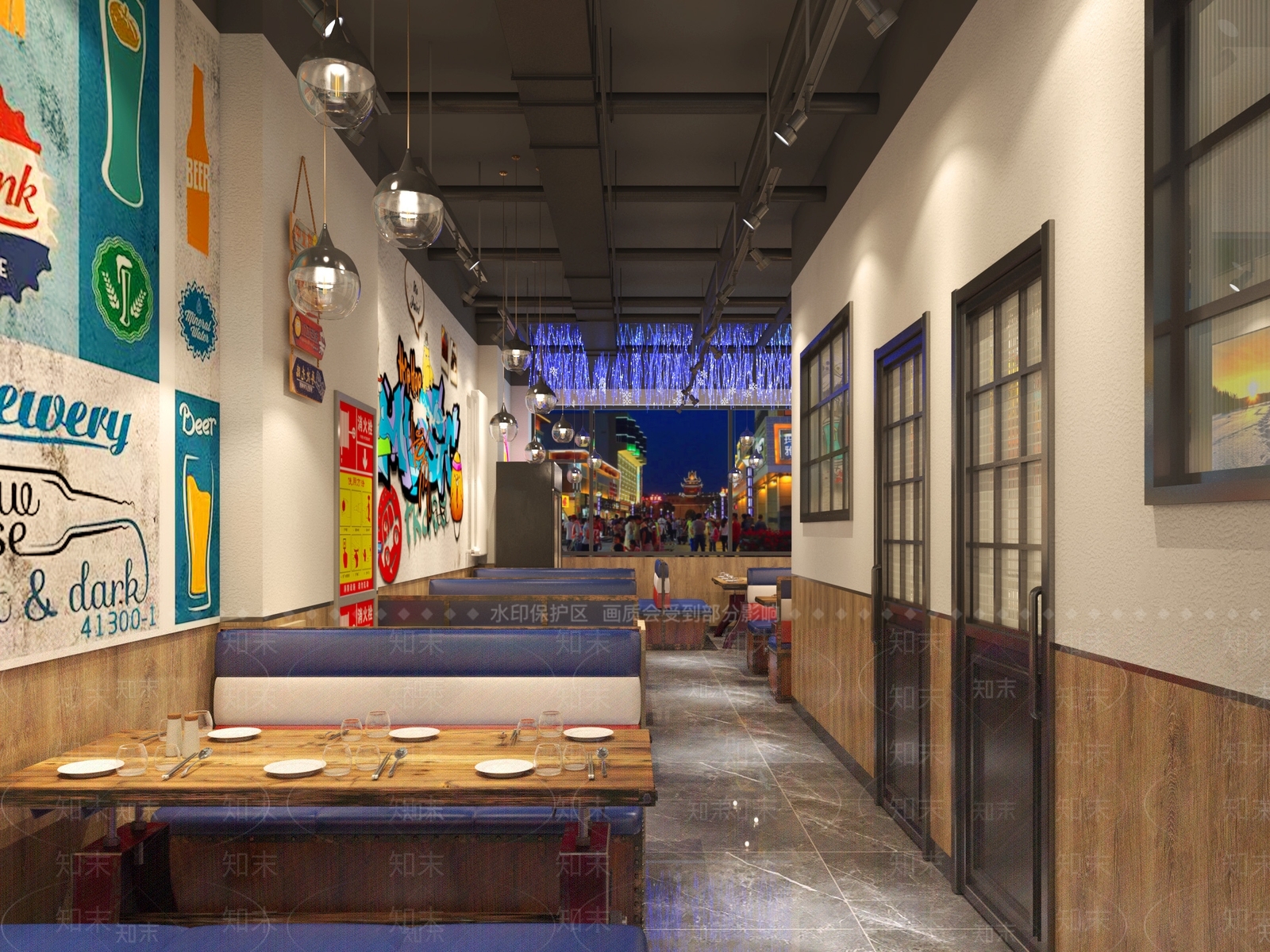 工业风烧烤店3D模型下载【ID:1111633518】