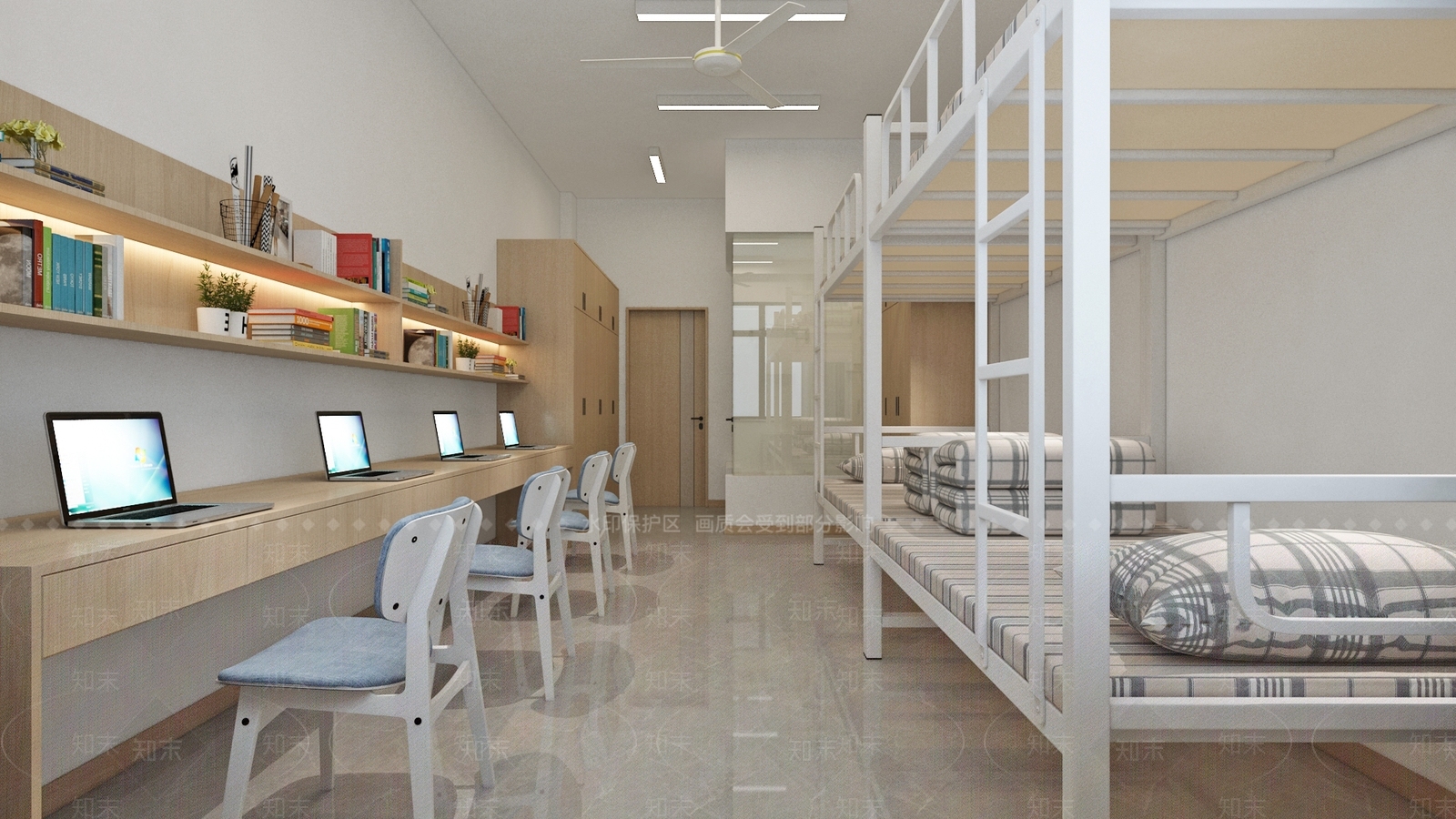 现代宿舍3D模型下载【ID:1111636191】