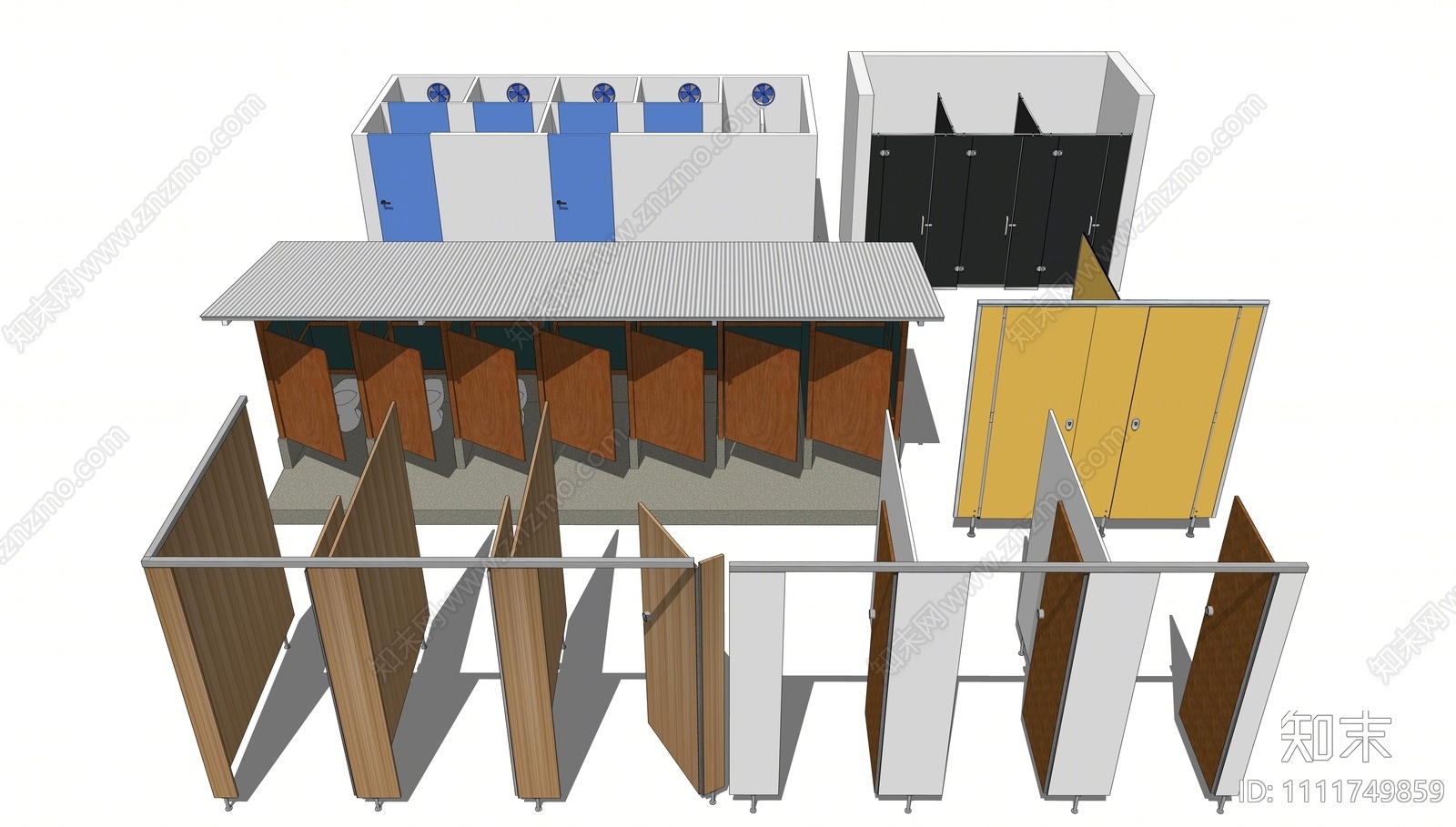 现代公共厕所门SU模型下载【ID:1111749859】