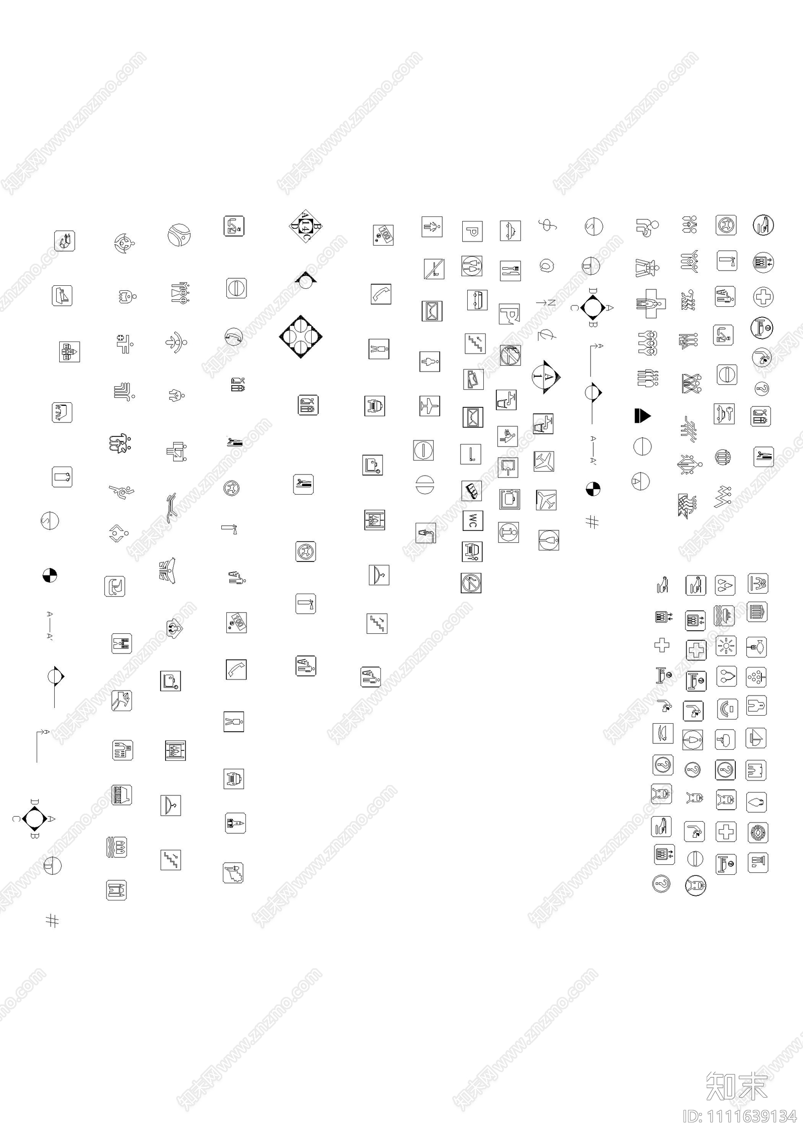 符号平面布置图例cad施工图下载【ID:1111639134】