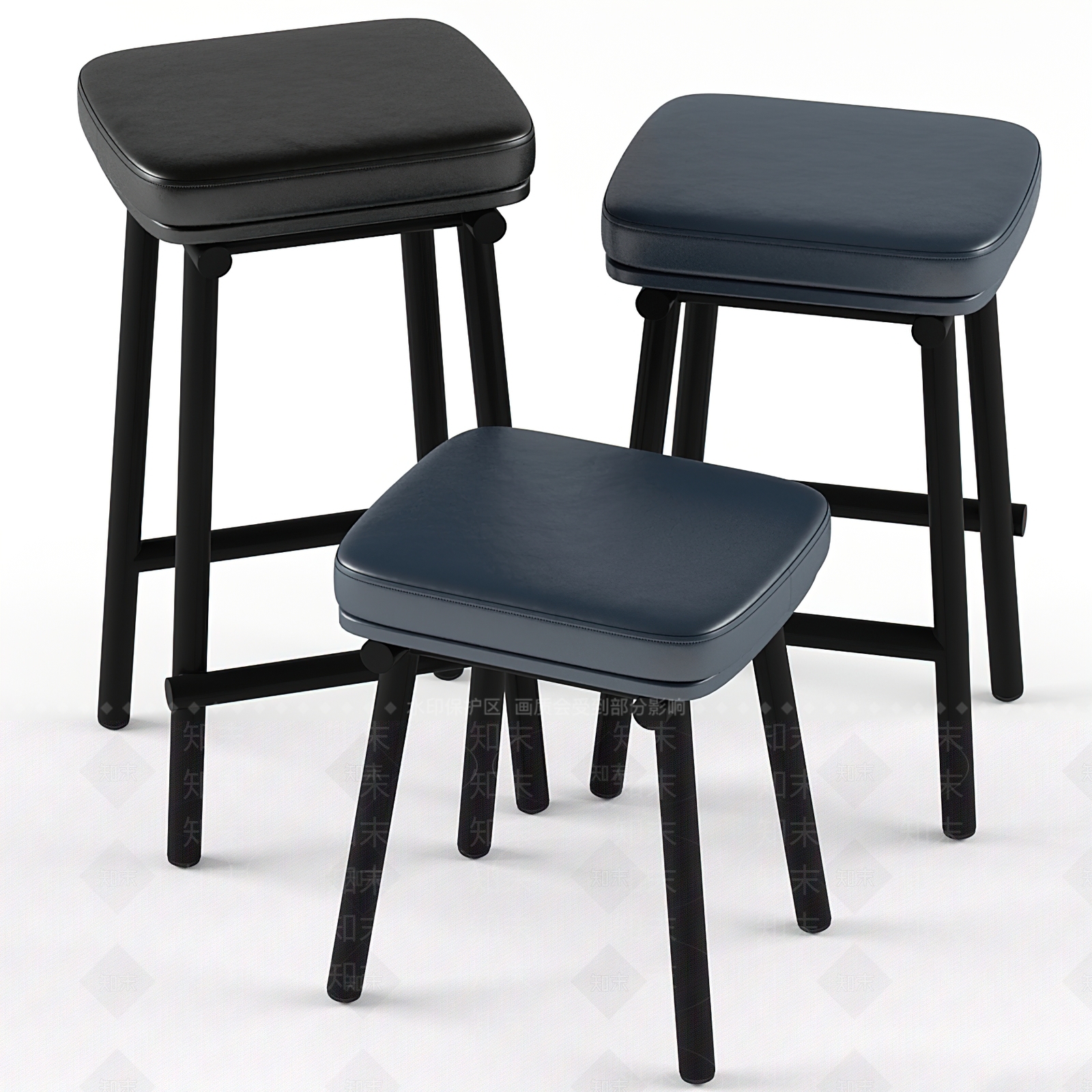 现代木质吧椅3D模型下载【ID:1111639999】