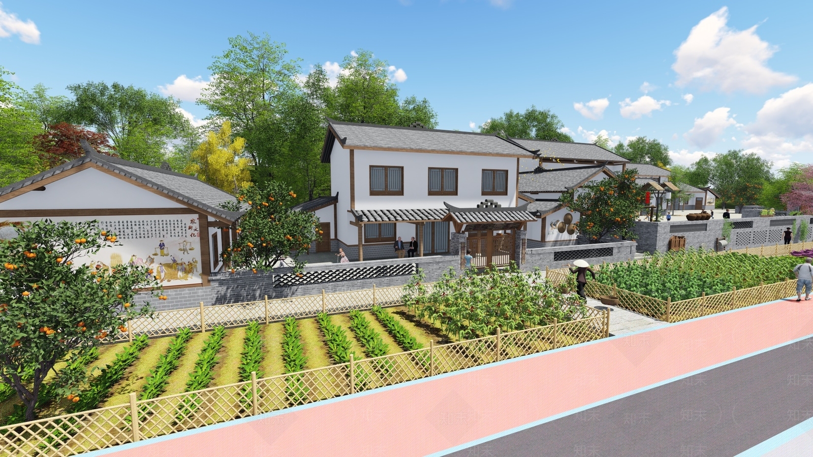 新中式乡村民房SU模型下载【ID:1111647903】