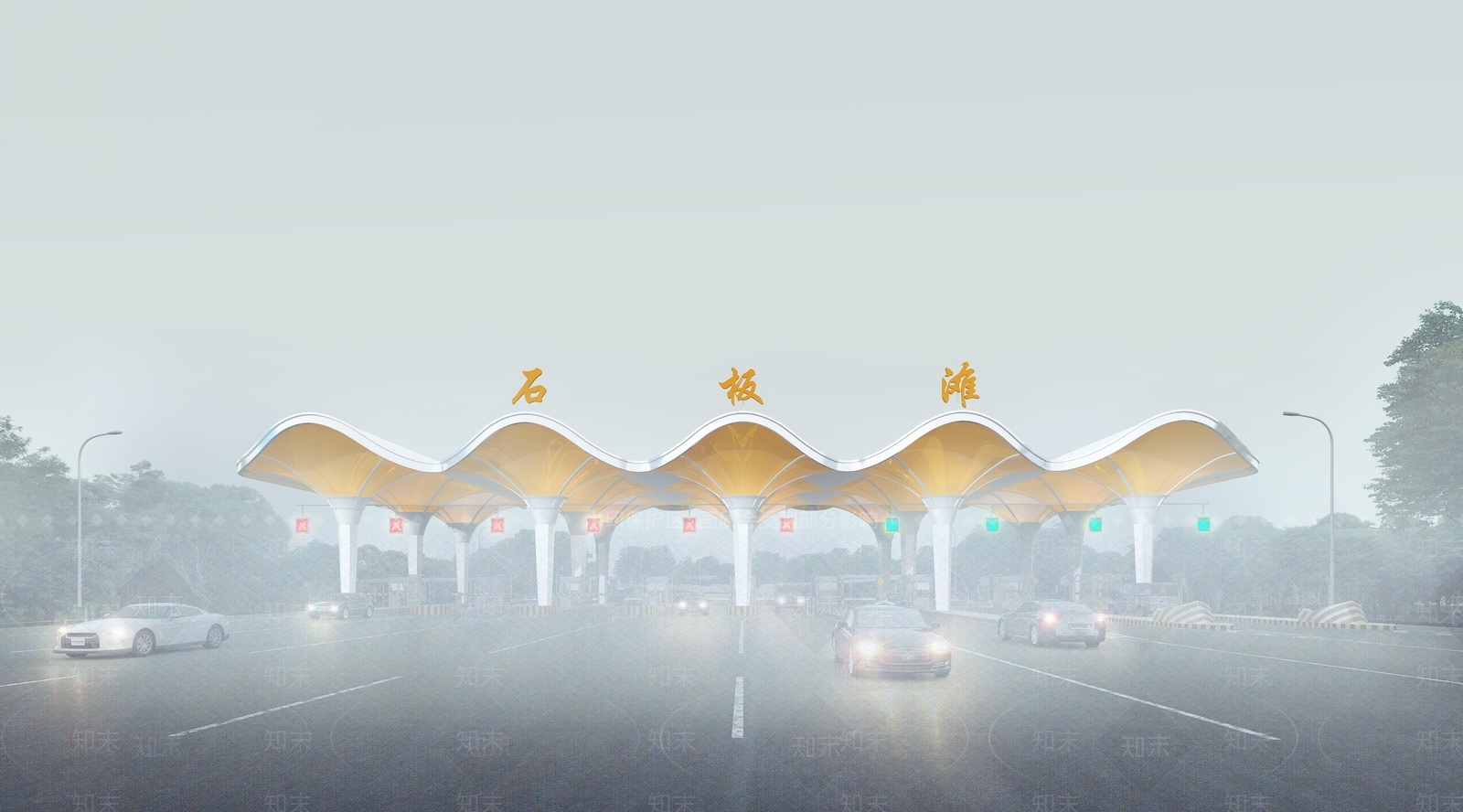 现代收费站SU模型下载【ID:1111656049】