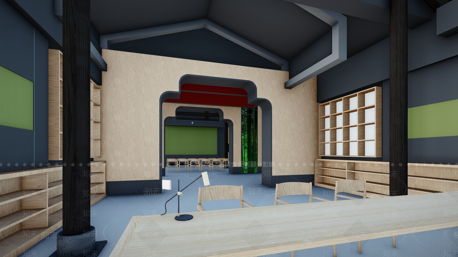 新中式展示售卖一体店SU模型下载【ID:1111657406】
