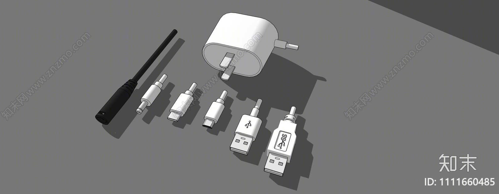 现代手机充电器SU模型下载【ID:1111660485】