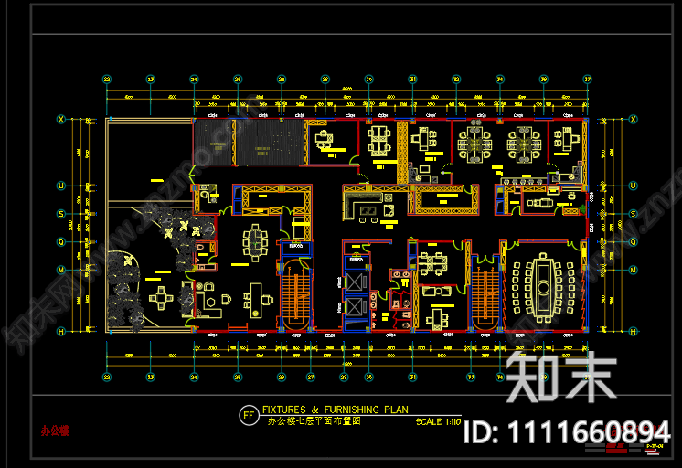 办公楼施工图纸cad施工图下载【ID:1111660894】