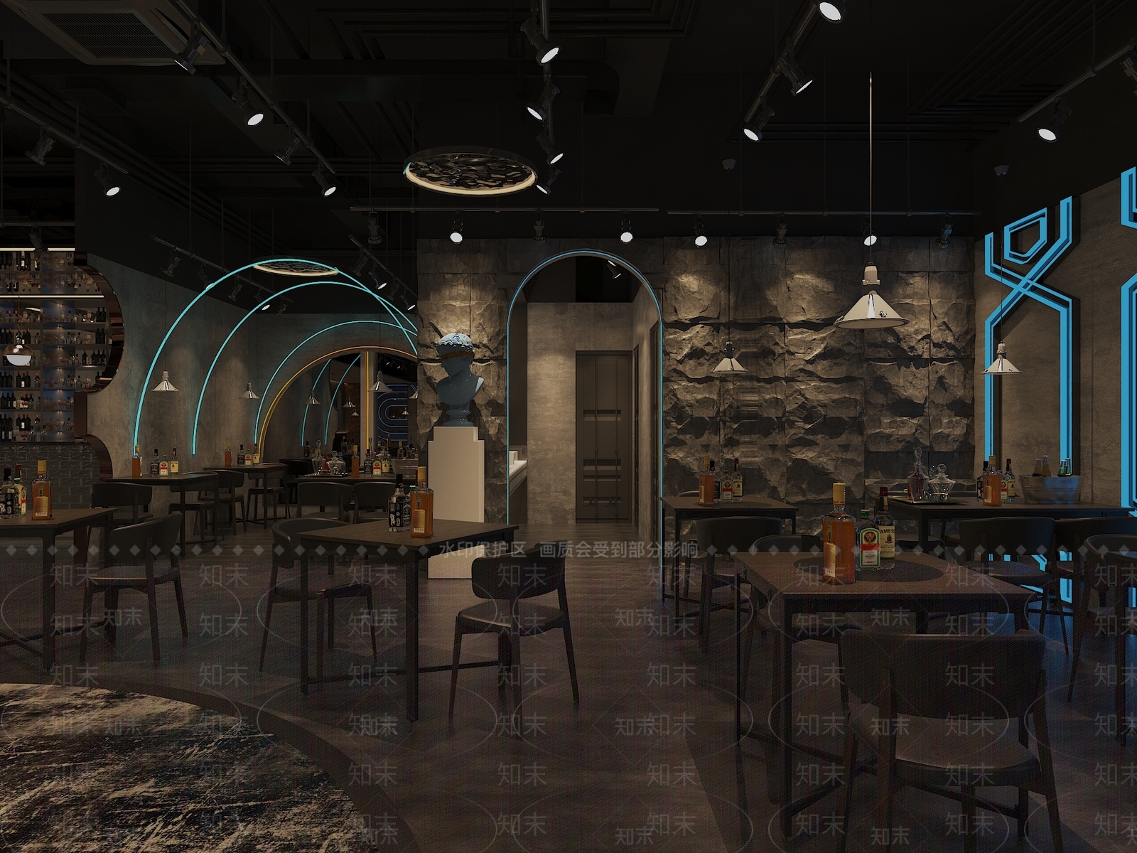 工业风酒吧3D模型下载【ID:1111663690】