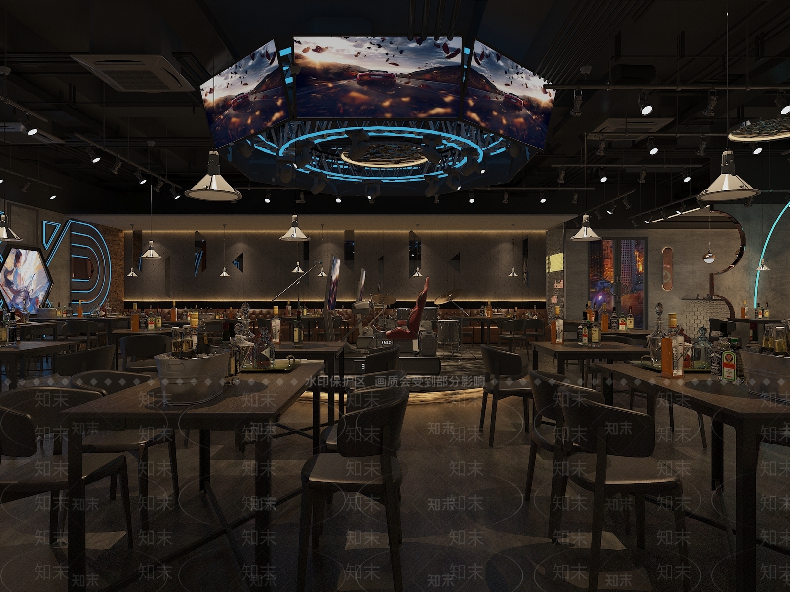 工业风酒吧3D模型下载【ID:1111663690】