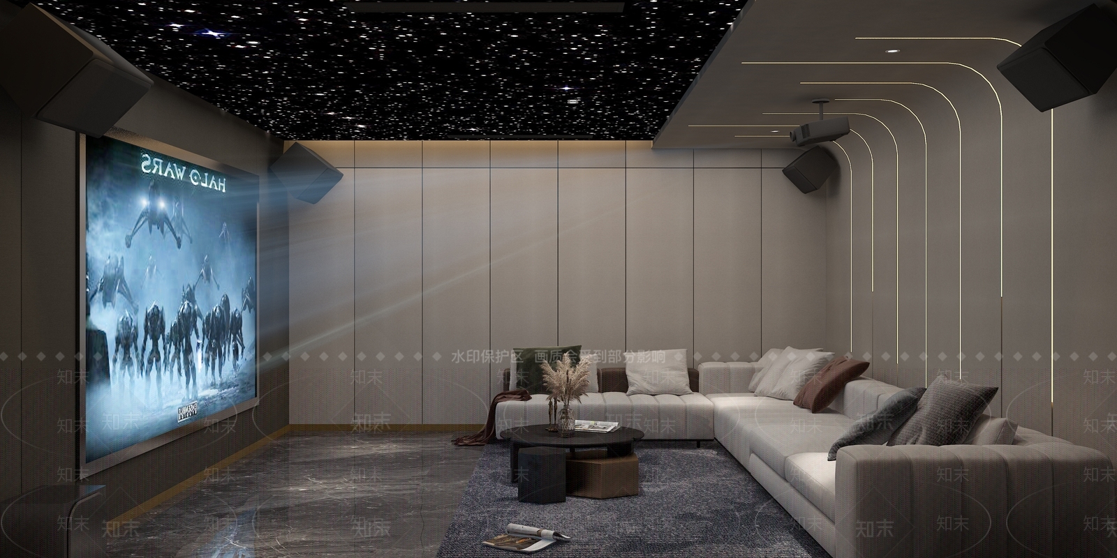 现代家居影音室3D模型下载【ID:1111669423】