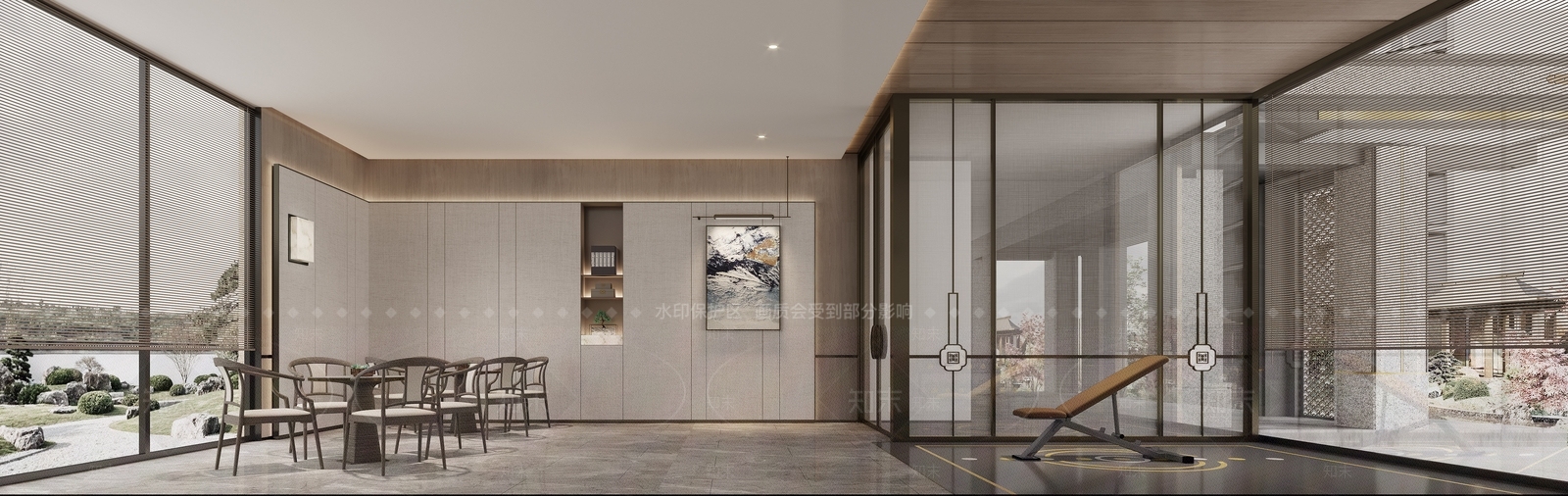 新中式健身会所3D模型下载【ID:1111674644】