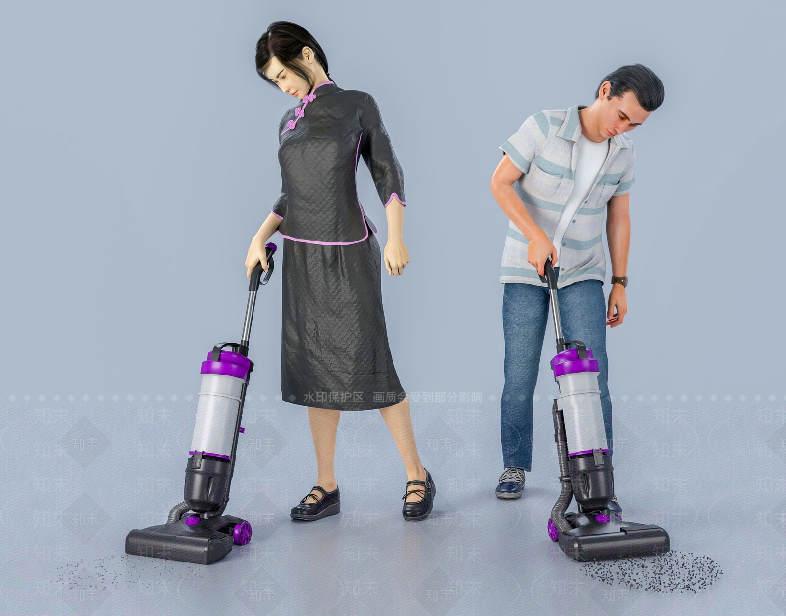 现代服务员3D模型下载【ID:1111689514】