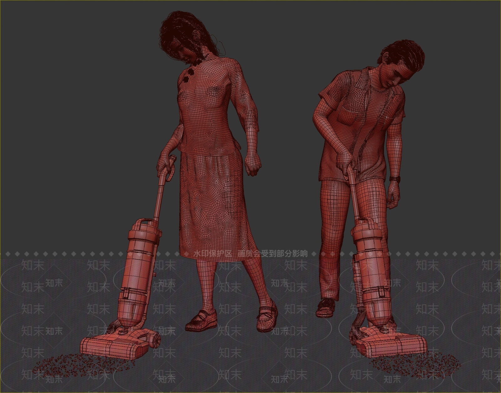 现代服务员3D模型下载【ID:1111689514】