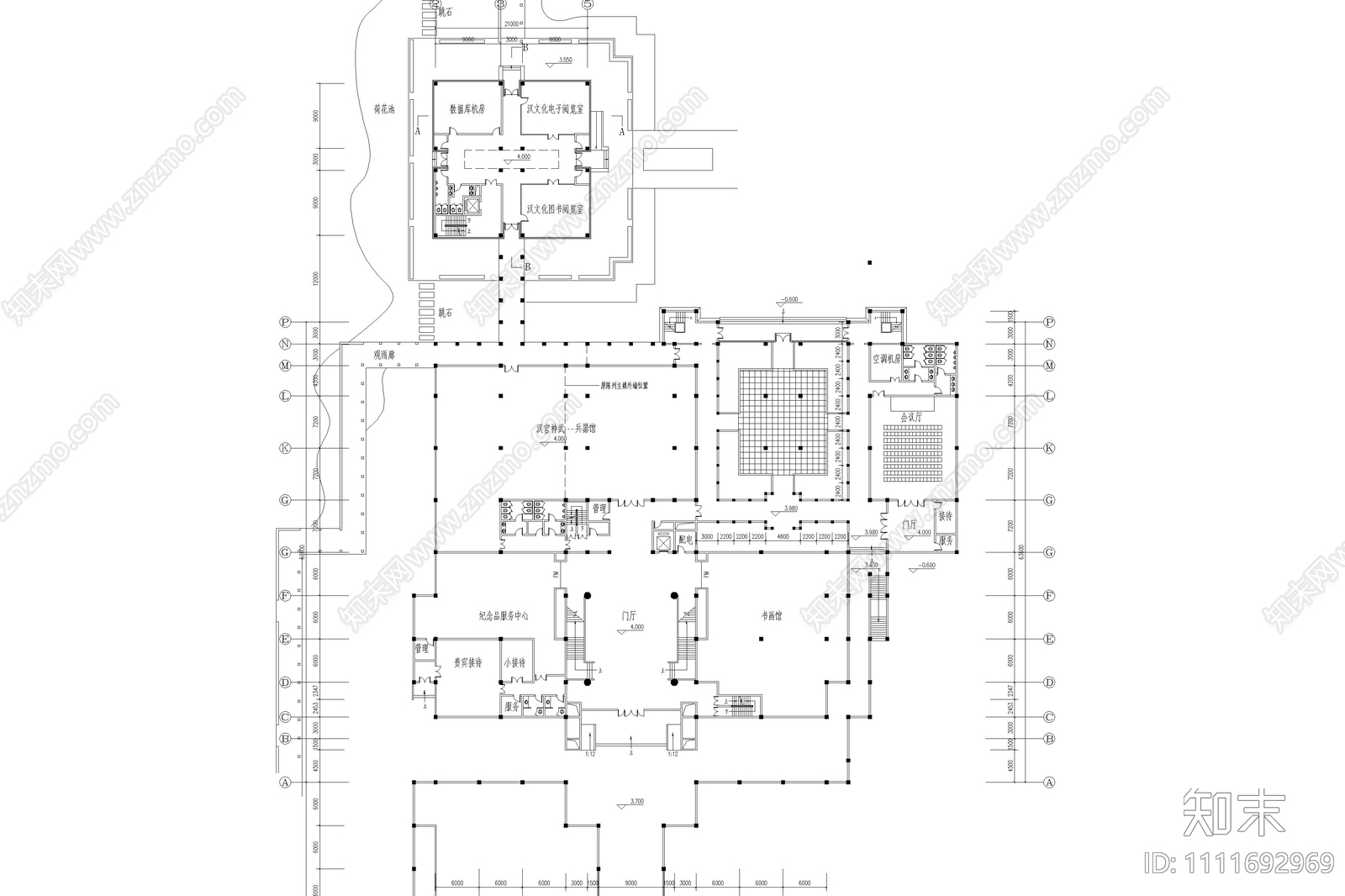 博物馆建筑平面图施工图下载【ID:1111692969】