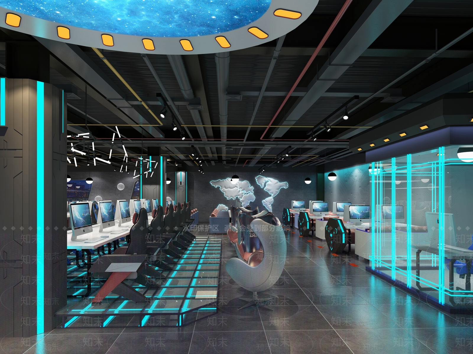 现代网吧网咖3D模型下载【ID:1111699229】