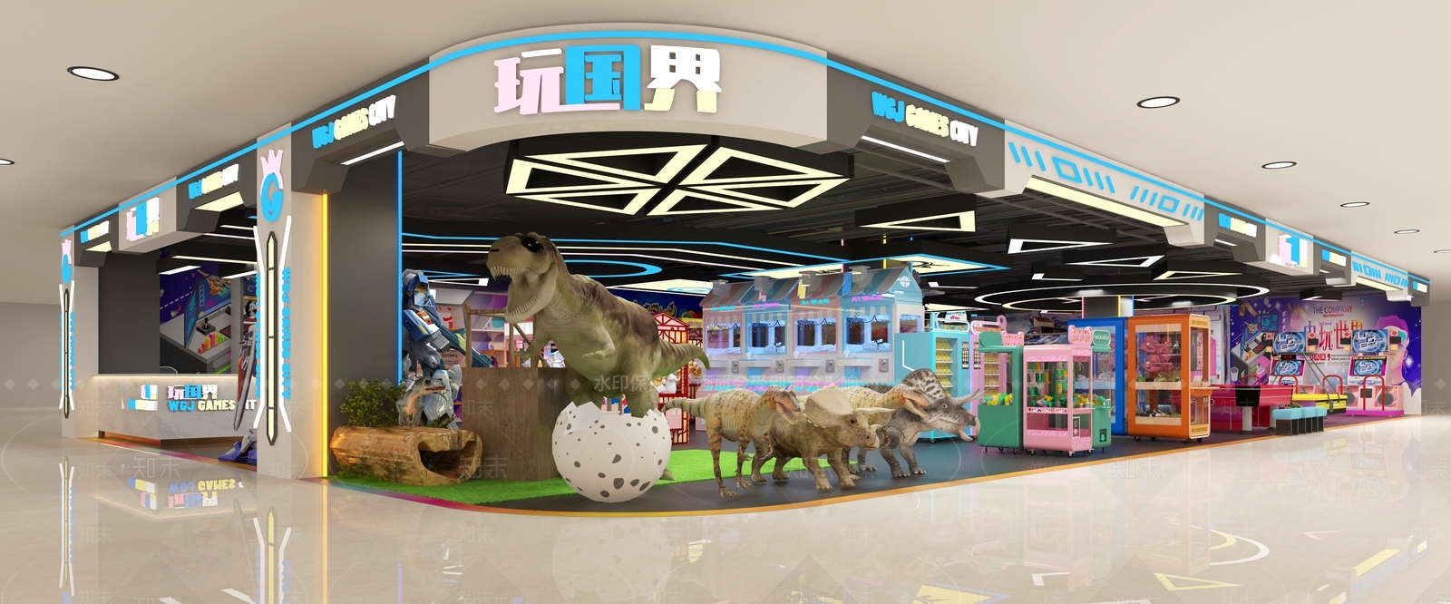 现代商场游戏厅3D模型下载【ID:1111699999】